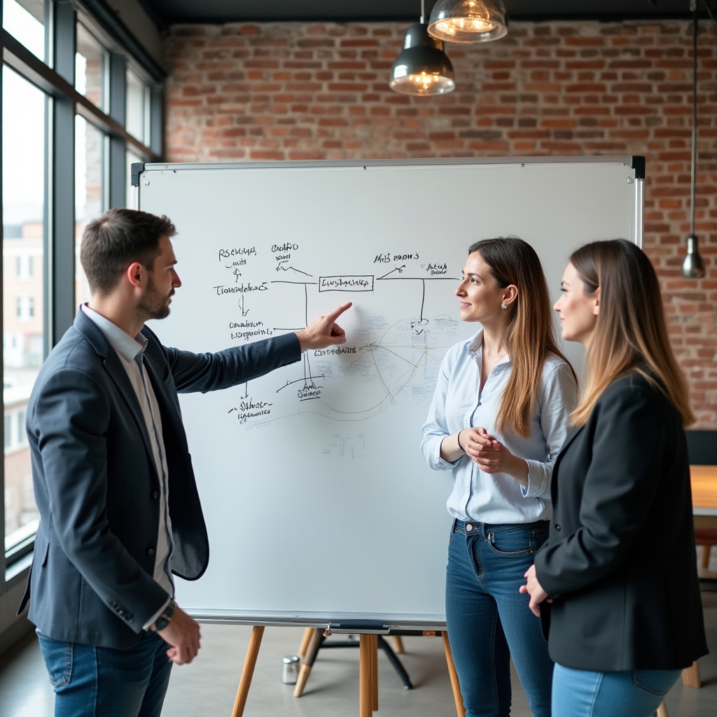 Команда KZK SpiDataGate за обсуждением стратегии платформы